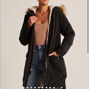 NWT Abercrombie Sherpa-Lined Military Parka